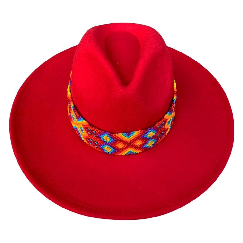 Red Rancher Hat with Braided Band